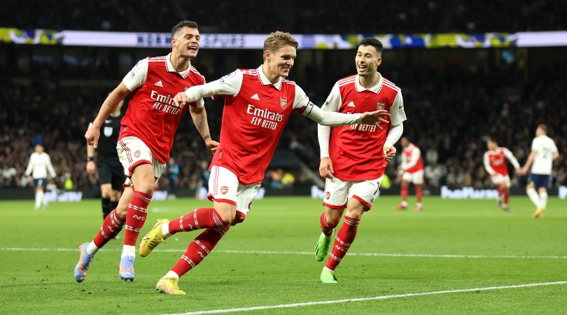 Arsenal eight points clear in Premier League after rampant derby win at Tottenham