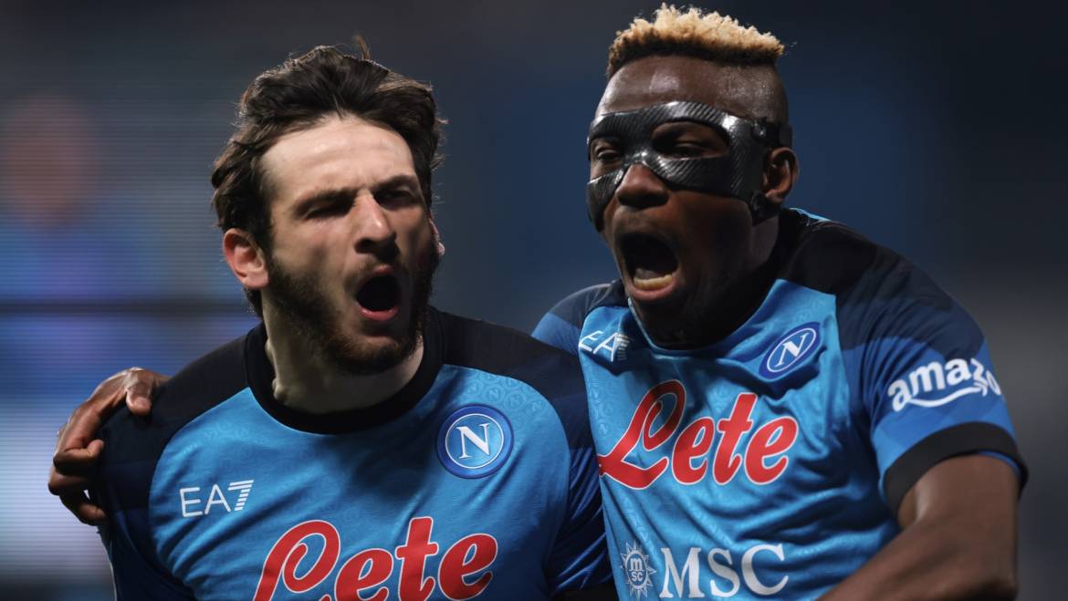 Napoli go 18 points clear and close in on first title in 33 years thanks to stunners from Manchester United and Chelsea target Victor Osimhen and Newcastle-linked Khvicha Kvaratskhelia