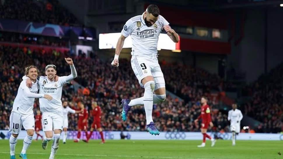 UEFA Champions League: Karim Benzema Scores Twice in Real Madrid Rout of Liverpool to Match Lionel Messi’s Massive Record