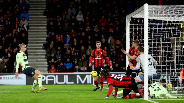 Erling Haaland on target as Manchester City close gap to Arsenal with comfortable win at Bournemouth
