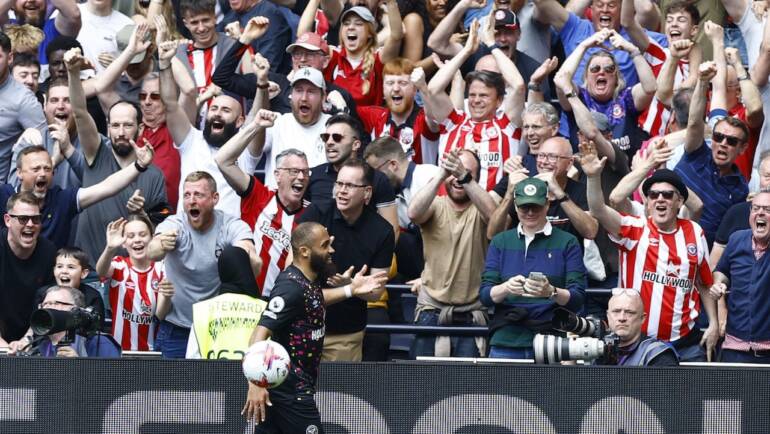 Brentford come from behind to beat Tottenham Hotspur in North London