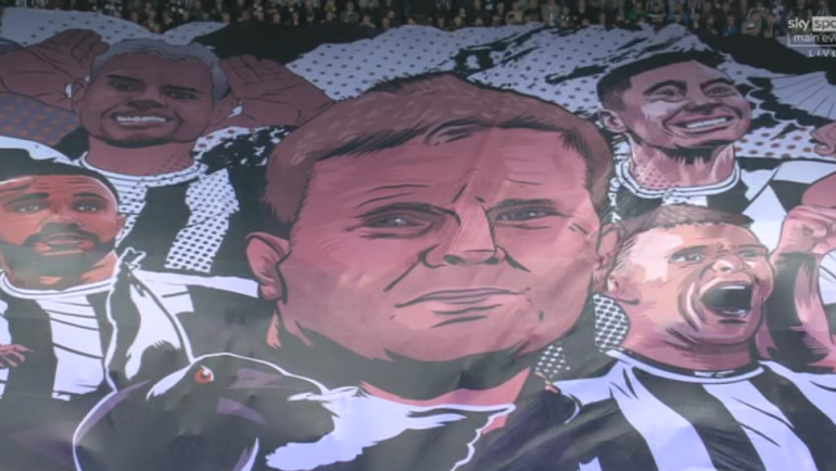 Newcastle unveil stunning tifo and Eddie Howe banner with Magpies set for Champions League return after 20-year absence