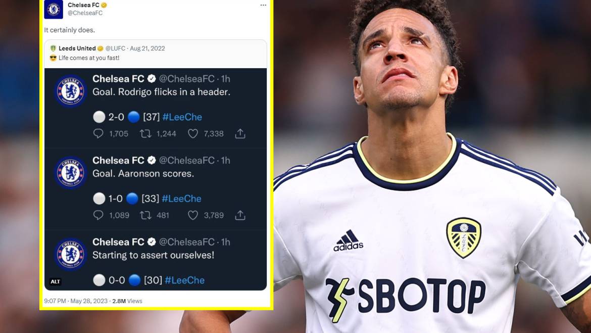Chelsea Twitter admin pokes fun at Leeds after relegation from Premier League