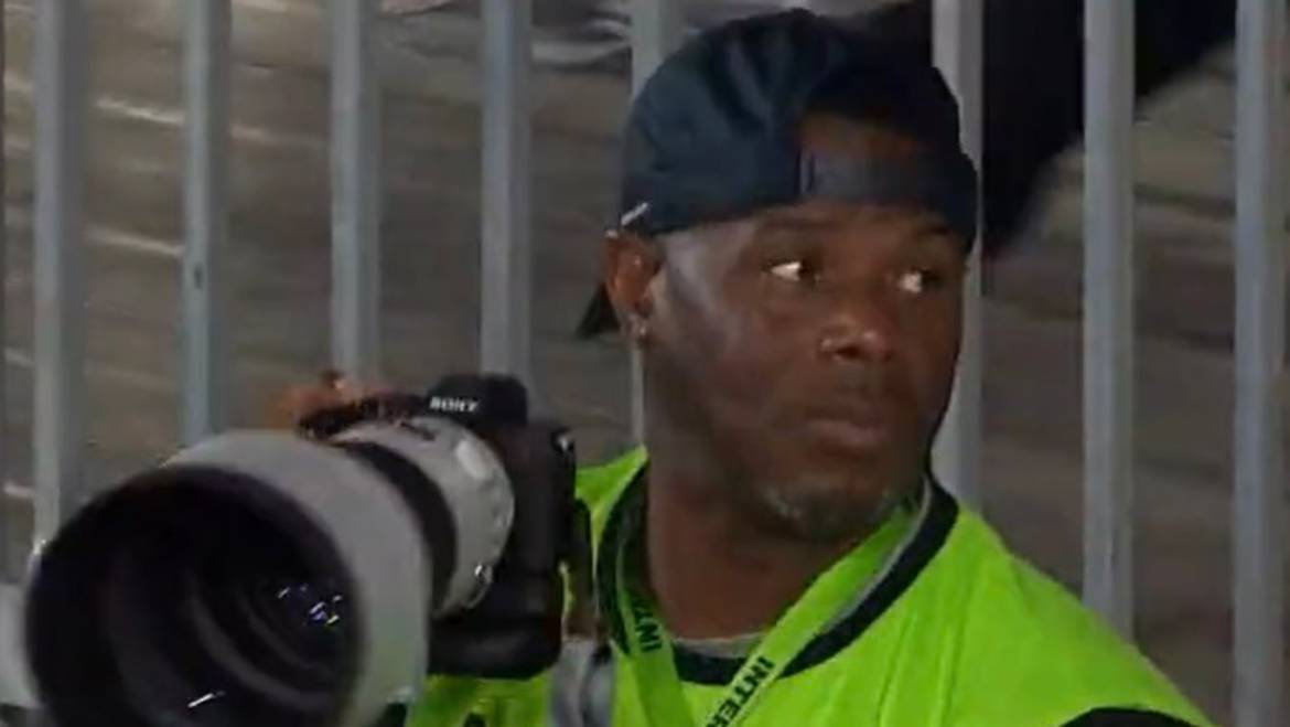 Griffey points his camera at soccer legend Lionel Messi