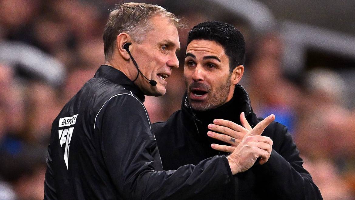 Arteta says managers and referees can ‘do the game better’ working together