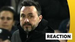 De Zerbi ‘proud’ despite heavy Brighton defeat