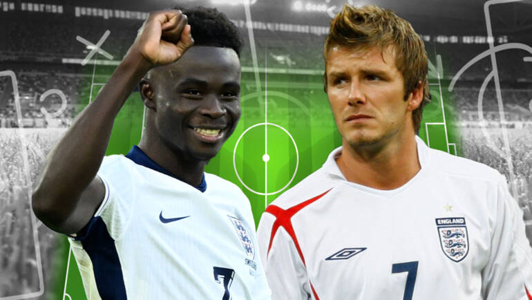 Bukayo Saka picked over David Beckham in combined England XI of two generations