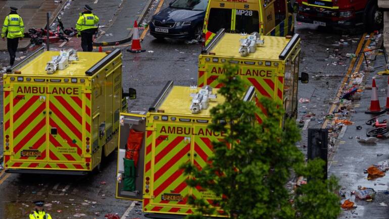 Liverpool trophy parade incident: Man arrested and dozens injured after car hits pedestrians