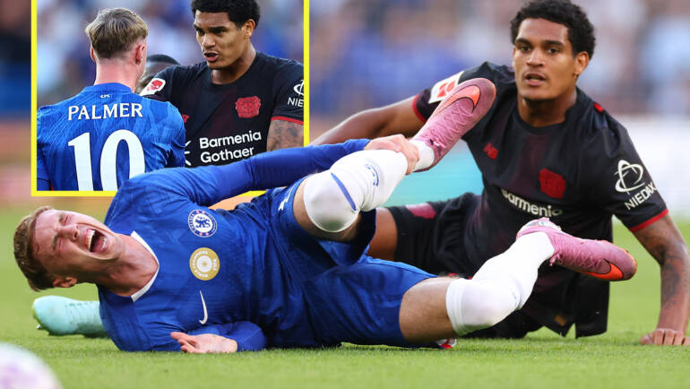Cole Palmer squares up to ex-Premier League star after horror challenge that left him limping