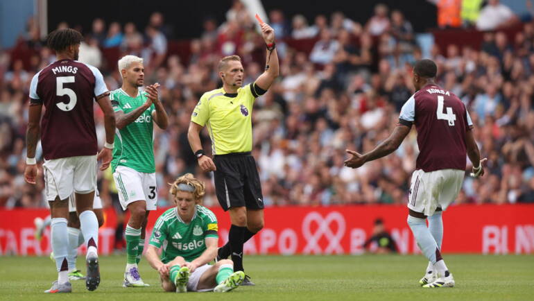 Former top referee rules on this controversial Aston Villa v Newcastle incident