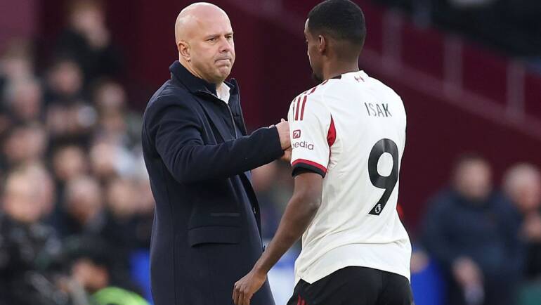 Alexander Isak’s reaction as he’s subbed off EIGHT MINUTES after first Premier League goal for Liverpool